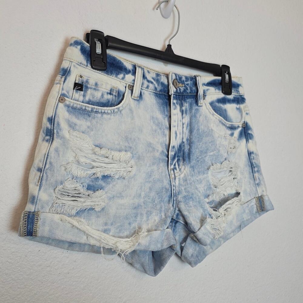 KANCAN Kaya Acid Washed Distressed High Rise Denim Shorts Size Small - Picture 3 of 12